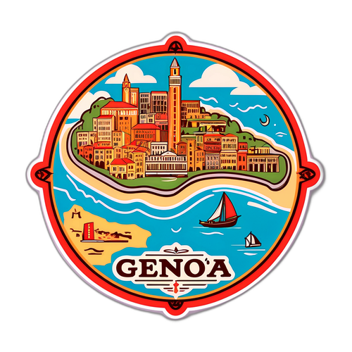 Sticker ya Kizamani ya Genoa