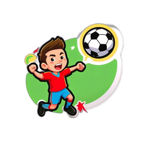 Kartun Fun Pemain Bola Sepak Menendang Penalti