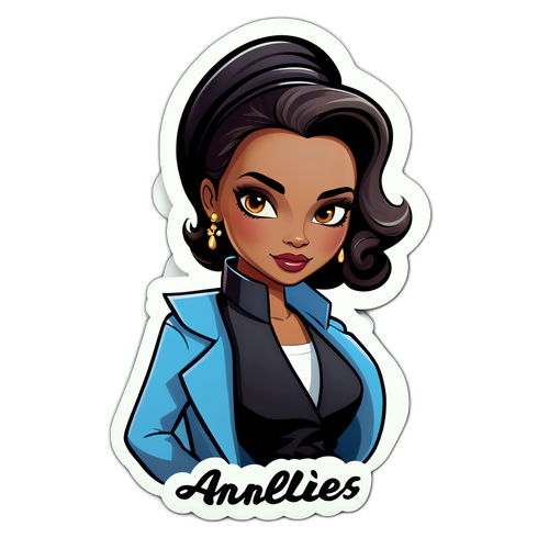 Sticker van Annelies in een chique outfit