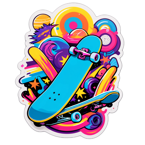 Vibrant Tyler Loop Skateboard Sticker