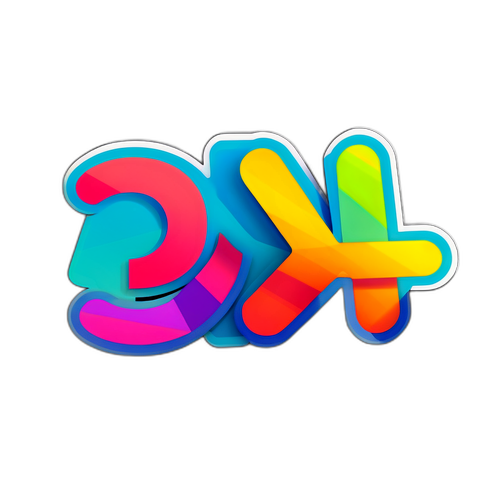 Наклейка с абстрактными геометрическими формами и аббревиатурой 'Astv'