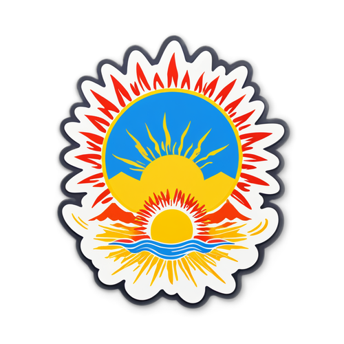 Емоційна наклейка з малюнком сходу сонця