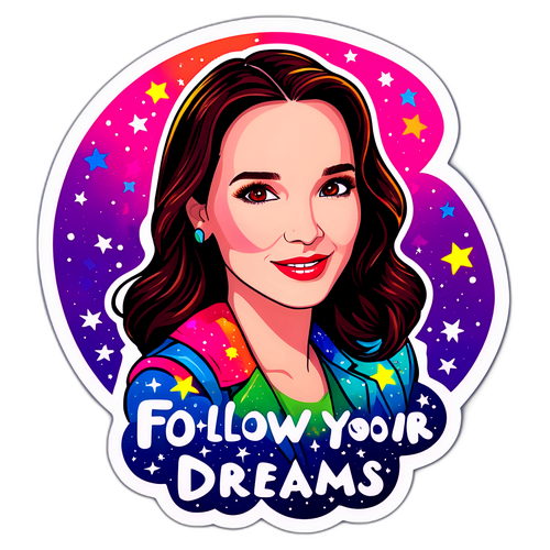 Sticker de Natalia Oreiro con fondo estrellado