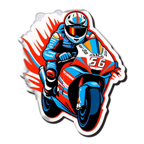 Sticker de Tomás Ghisoni en carrera de motociclismo