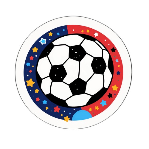 Sticker de pelota de fútbol con colores de Independiente del Valle