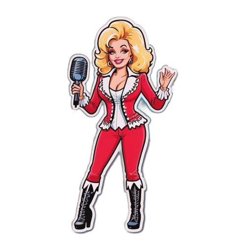 Retro-Style Dolly Parton Sticker