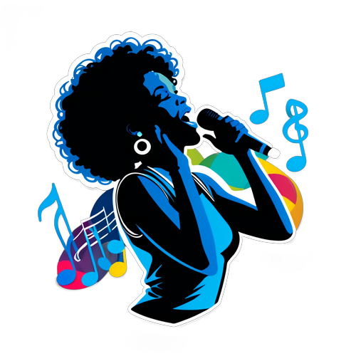 Whitney Houston Siluettje Éneklés Közben