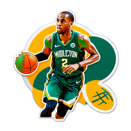 Sticker ni Khris Middleton na Dribbling ng Bola