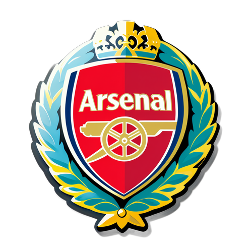 Insigne vintage avec le logo d'Arsenal entouré de lauriers pour la Premier League