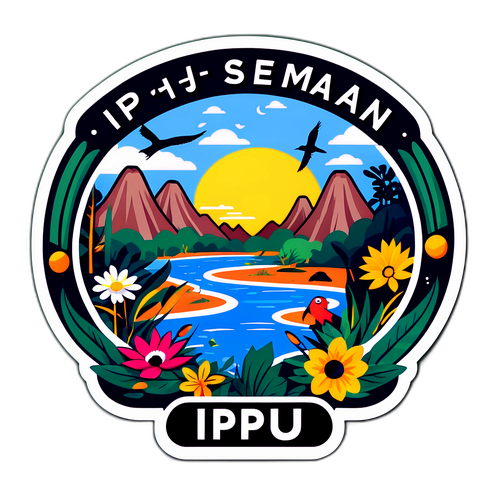 Stiker IPU Seremban dengan Flora dan Fauna Tempatan