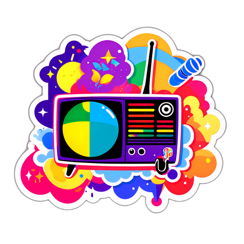A adesivo colorido da TV Brasil