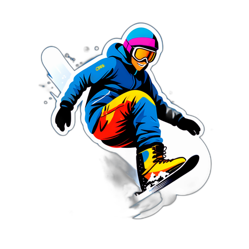 Stylized Snowboarder Sticker