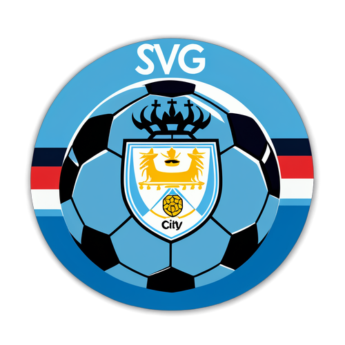 Adesivo de Bola de Futebol com Escudo do Manchester City