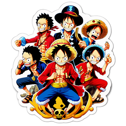 Les héros de One Piece autour du trésor