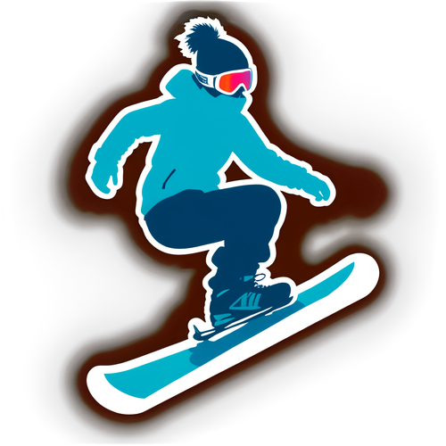 Silhouette d'une snowboardeuse en action