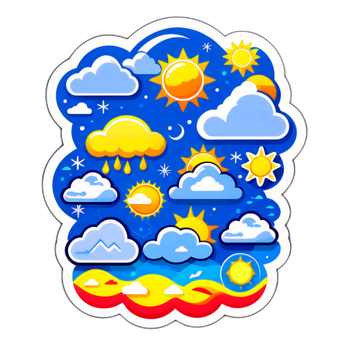 날씨 아이콘을 조합한 재미있는 스티커