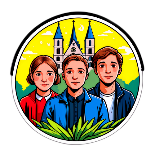 Sticker ter nagedachtenis aan de verdwijning van vier jonge mensen in Aisne