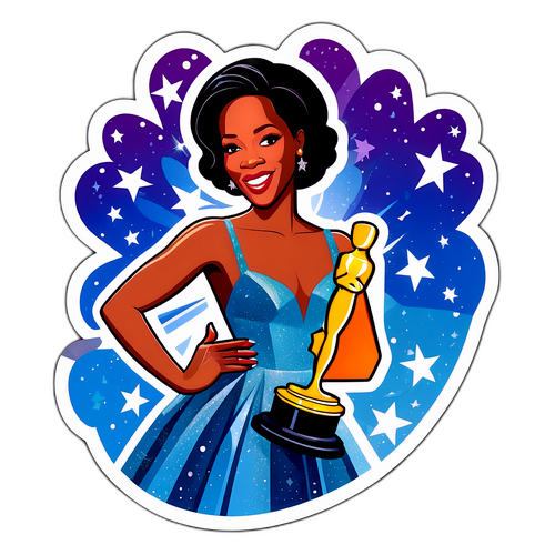 A Glamorous Illustration of Regina King's Oscar-Winning Moment