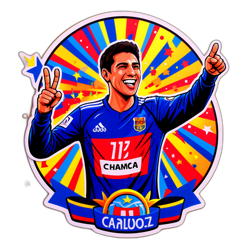 Stiker Ceria Carlos Alcaraz Merayakan Kemenangan