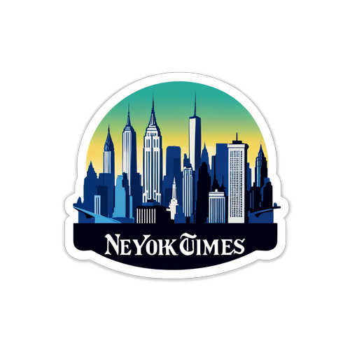 Retro klistermærke med The New York Times logo