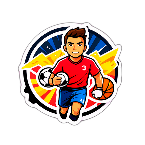 Stiker thể hiện sức mạnh của thể thao và quyết tâm chiến thắng 13 lần