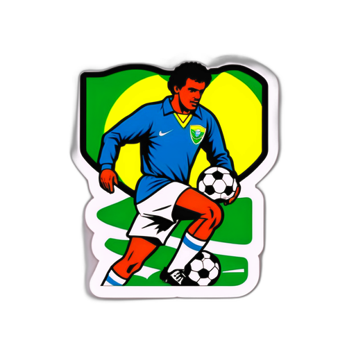 Adesivo Vintage da História do Futebol Brasileiro