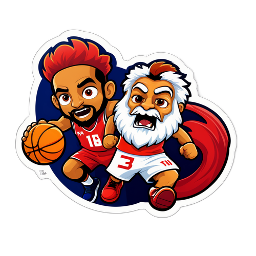 מדבקה דינמית של מפגש הכדורסל 'הפועל תל אביב נגד באסקוניה'