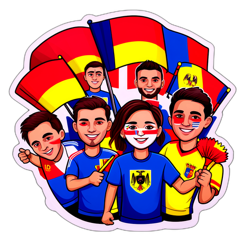 Fani români în timpul meciului