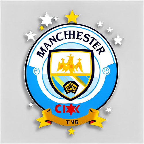 Conception avec le logo de Manchester City entouré d'étoiles