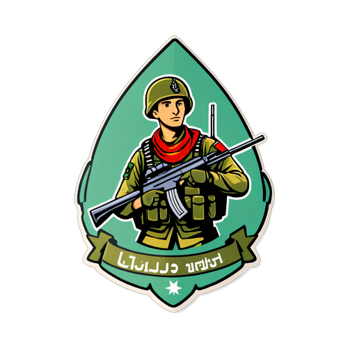 מדבקה של חייל עם סמל פיקוד העורף
