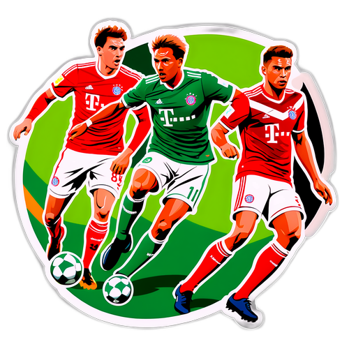 Mga Manlalaro ng Bayern Munich at Werder Bremen na Naglalaban para sa Bola