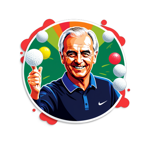 Sepp Straka Sticker mit Golfbällen