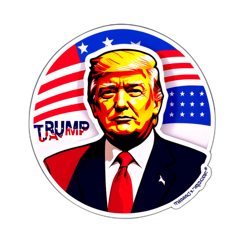 Politischer Aufkleber mit Trump-Zitat