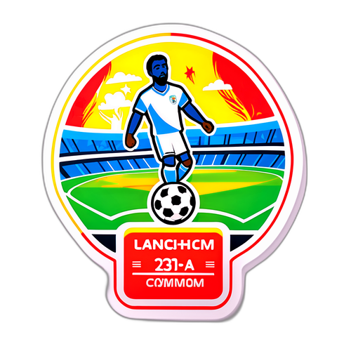 월드컵 티켓과 축구 경기 장면 스티커