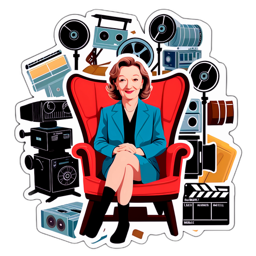 Lekfull klibbig bild av Lesley Manville