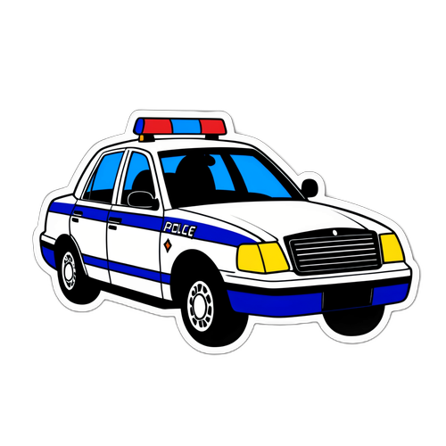 Polisbilen med texten 'Polisen'