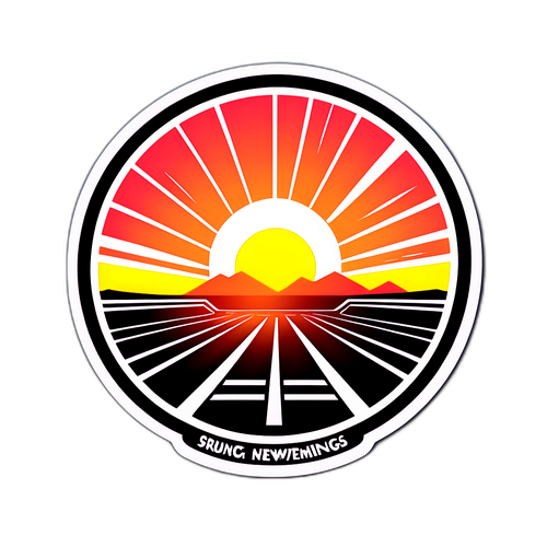 Adesivo Motivazionale: Alba Su una Pista da Corsa