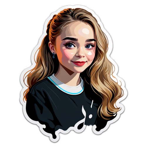 Fängslande Sticker: Sabrina Carpenter omgiven av Musikalisk Magi!