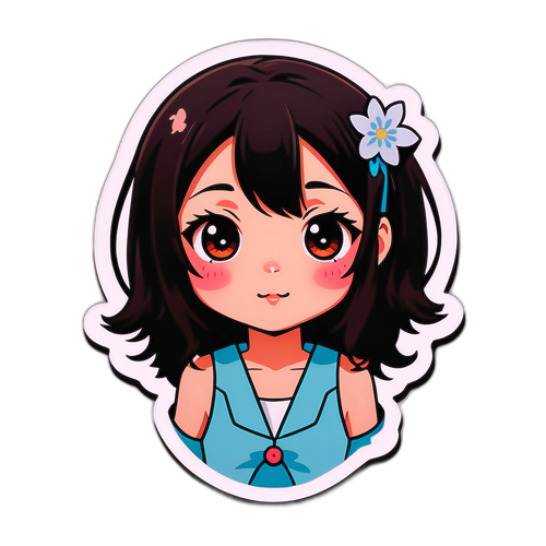 秋子矢田の魅力を引き出すポートレート風ステッカー