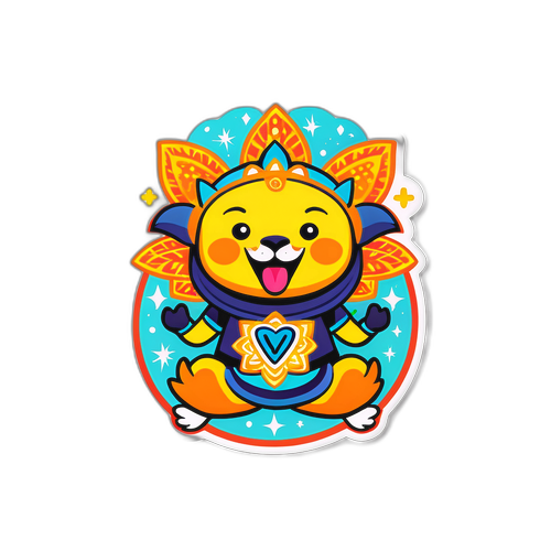 Wesoła ilustracja Buksy - maskotki pozytywności