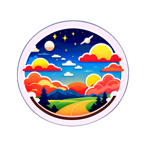 Biểu tượng phong cảnh thay đổi trong suốt một ngày