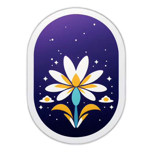 Özel ve Modern Çiçek Sticker Tasarımı