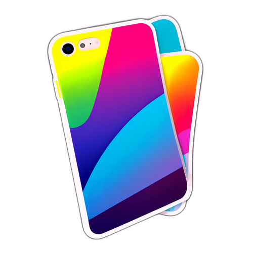 아이폰 17의 다양한 색상을 반영한 스티커 디자인