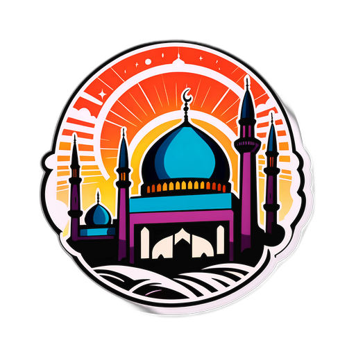 सुबह की नमाज़ के लिए मस्जिद का कलात्मक चित्रण