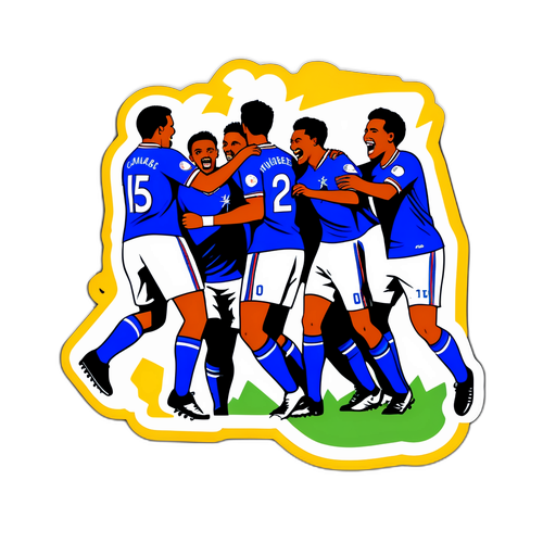 Sticker echipei Rangers sărbătorind un gol marcat
