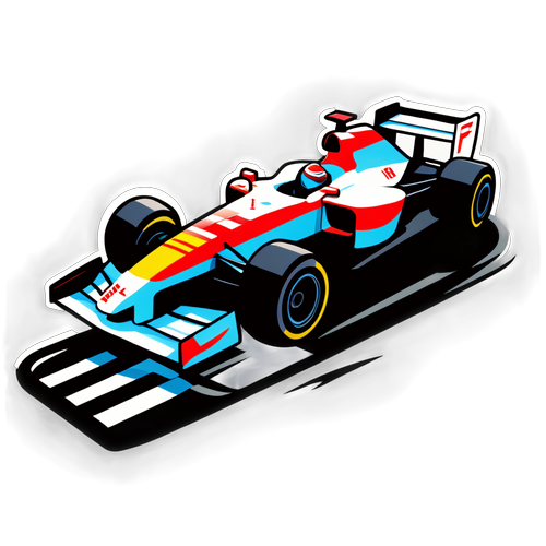Autocolant tematic F1 cu mașină de curse