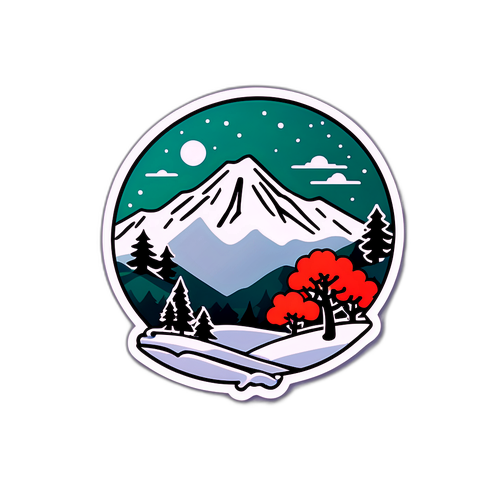 설악산 첫눈 스티커 디자인