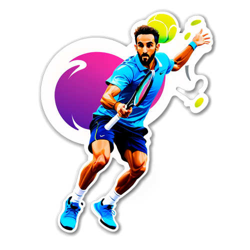Dynamisk tennis sticker af Džumhur