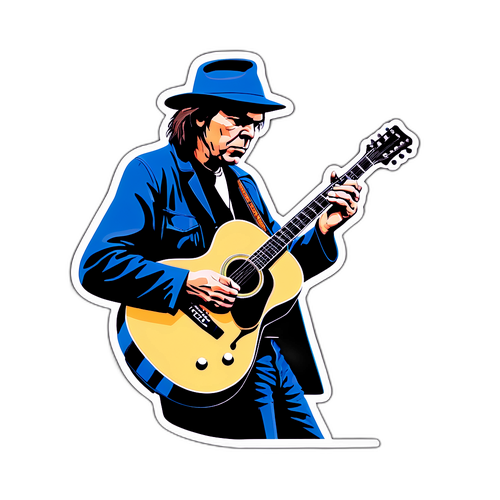 Neil Young med sin berømte guitar