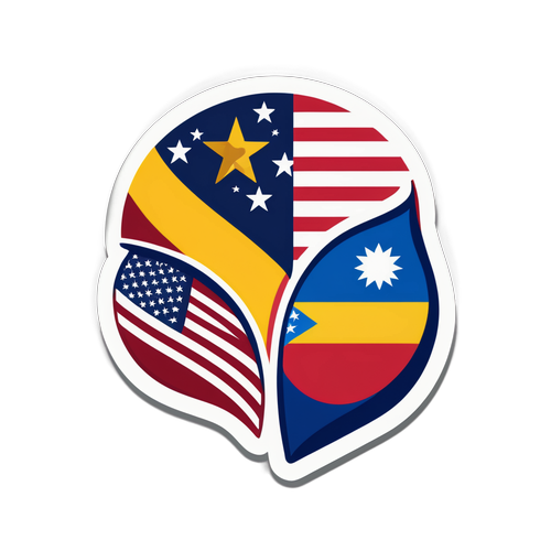 Stylizowana ikona przedstawiająca kulturowe symbiozy między USA i Wenezuelą